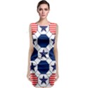 Patriotic Symbolic Red White Blue Classic Sleeveless Midi Dress View1