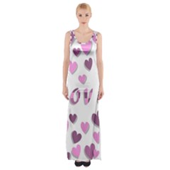 Love Valentine S Day 3d Fabric Maxi Thigh Split Dress by Nexatart