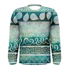 Deep Blue Tribal Men s Long Sleeve Tee by Brittlevirginclothing