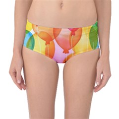 Rainbow Balloon Mid-waist Bikini Bottoms by Brittlevirginclothing