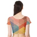 Colorful warm colored quares Short Sleeve Crop Top (Tight Fit) View2