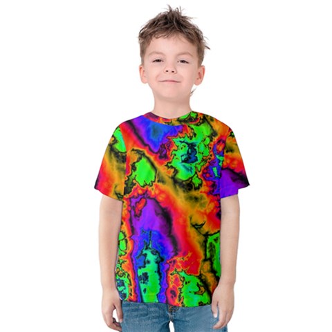 Hot Fractal Statement Kids  Cotton Tee by Fractalworld