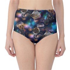 Galaxy Cats High-waist Bikini Bottoms by electrogiraffe