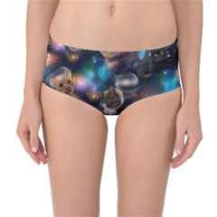 Galaxy Cats Mid-waist Bikini Bottoms by electrogiraffe