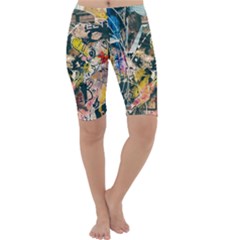 Art Graffiti Abstract Vintage Cropped Leggings  by Nexatart