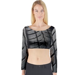 Auto Black Black And White Car Long Sleeve Crop Top by Nexatart