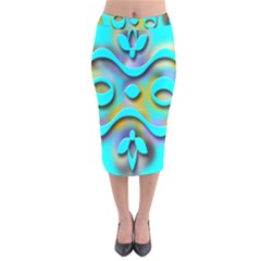 Background Braid Fantasy Blue Velvet Midi Pencil Skirt by Nexatart