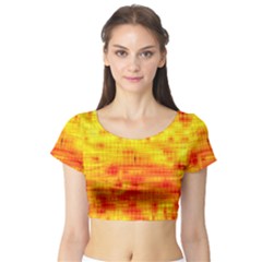 Background Image Abstract Design Short Sleeve Crop Top (tight Fit) by Nexatart