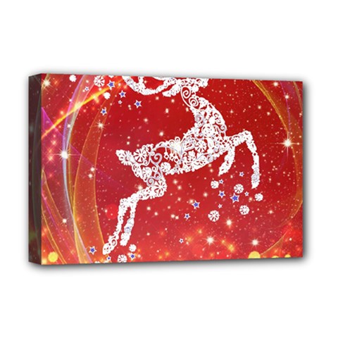 Background Reindeer Christmas Deluxe Canvas 18  X 12   by Nexatart