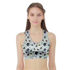 Bees Animal Pattern Sports Bra With Border by Nexatart