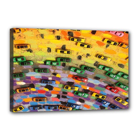 Car Painting Modern Art Canvas 18  X 12  by Nexatart