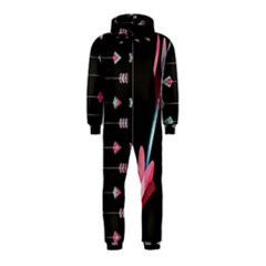 My Heart Points To Yours / Pink And Blue Cupid s Arrows (black) Hooded Jumpsuit (kids) by FashionFling