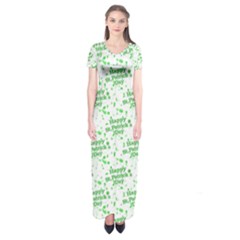 Saint Patrick Motif Pattern Short Sleeve Maxi Dress by dflcprintsclothing