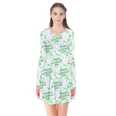 Saint Patrick Motif Pattern Flare Dress by dflcprintsclothing