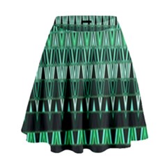 Green Triangle Patterns High Waist Skirt by Nexatart