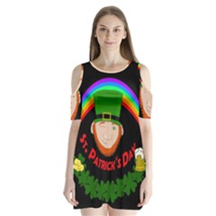 St  Patrick s Day Shoulder Cutout Velvet  One Piece by Valentinaart