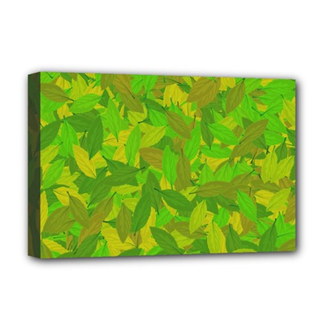 Green Autumn Deluxe Canvas 18  X 12   by Valentinaart