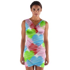 Holidays Occasions Valentine Wrap Front Bodycon Dress by Nexatart