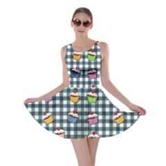 Cupcakes Plaid Pattern Skater Dress by Valentinaart