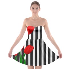 Tulips Strapless Bra Top Dress by Valentinaart