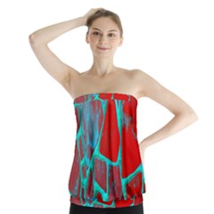 Red Marble Background Strapless Top by Nexatart