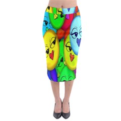 Smiley Girl Lesbian Community Midi Pencil Skirt by Nexatart