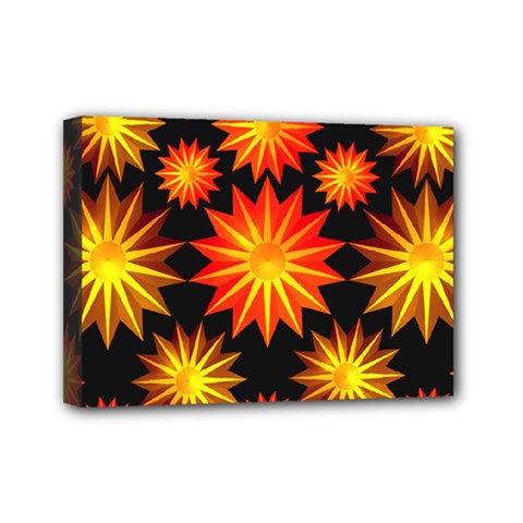 Stars Patterns Christmas Background Seamless Mini Canvas 7  X 5  by Nexatart