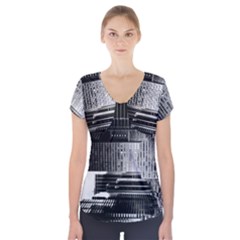 Urban Scene Street Road Busy Cars Short Sleeve Front Detail Top by Nexatart