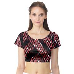 Weave And Knit Pattern Seamless Short Sleeve Crop Top (tight Fit) by Nexatart