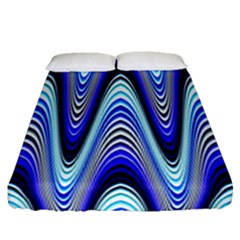 Waves Wavy Blue Pale Cobalt Navy Fitted Sheet (queen Size) by Nexatart