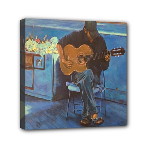 Man And His Guitar Mini Canvas 6  X 6  by digitaldivadesigns