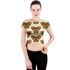 Butterfly Butterflies Insects Crew Neck Crop Top by Amaryn4rt