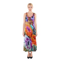 Flowers Artwork Art Digital Art Sleeveless Maxi Dress by Amaryn4rt