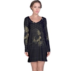 Skull Fantasy Dark Surreal Long Sleeve Nightdress by Amaryn4rt