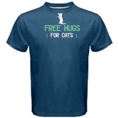 Blue Free Hugs For Cats  Men s Cotton Tee by FunnySaying