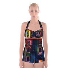 Architecture City Homes Window Boyleg Halter Swimsuit  by Amaryn4rt