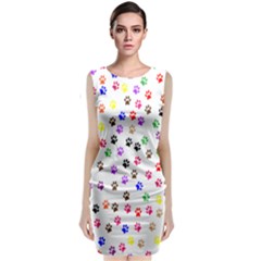 Paw Prints Background Classic Sleeveless Midi Dress by Amaryn4rt