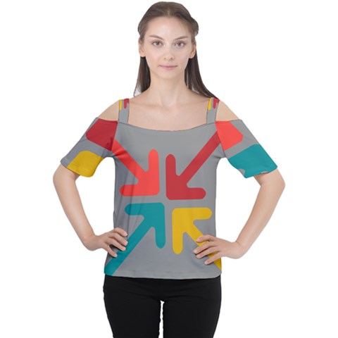 Arrows Center Inside Middle Women s Cutout Shoulder Tee by Amaryn4rt