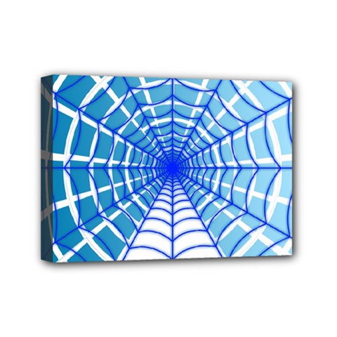 Cobweb Network Points Lines Mini Canvas 7  X 5  by Amaryn4rt