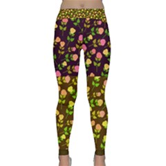 Flowers Roses Floral Flowery Classic Yoga Leggings by Amaryn4rt