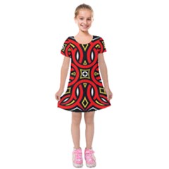 Traditional Art Pattern Kids  Short Sleeve Velvet Dress by Amaryn4rt