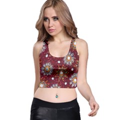 India Traditional Fabric Racer Back Crop Top by Amaryn4rt