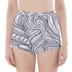 Zentangle Art Patterns High-waisted Bikini Bottoms by Amaryn4rt