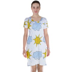 Sunshine Tech White Short Sleeve Nightdress by Simbadda