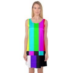 Color Bars & Tones Sleeveless Satin Nightdress by Simbadda