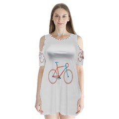 Bicycle Sports Drawing Minimalism Shoulder Cutout Velvet  One Piece by Simbadda