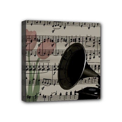 Vintage Music Design Mini Canvas 4  X 4  by Valentinaart