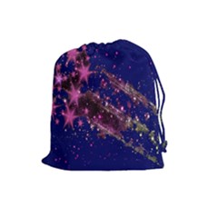 Stars Abstract Shine Spots Lines Drawstring Pouches (large)  by Simbadda