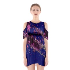 Stars Abstract Shine Spots Lines Shoulder Cutout One Piece by Simbadda