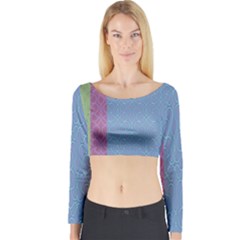 Fine Line Pattern Background Vector Long Sleeve Crop Top by Simbadda